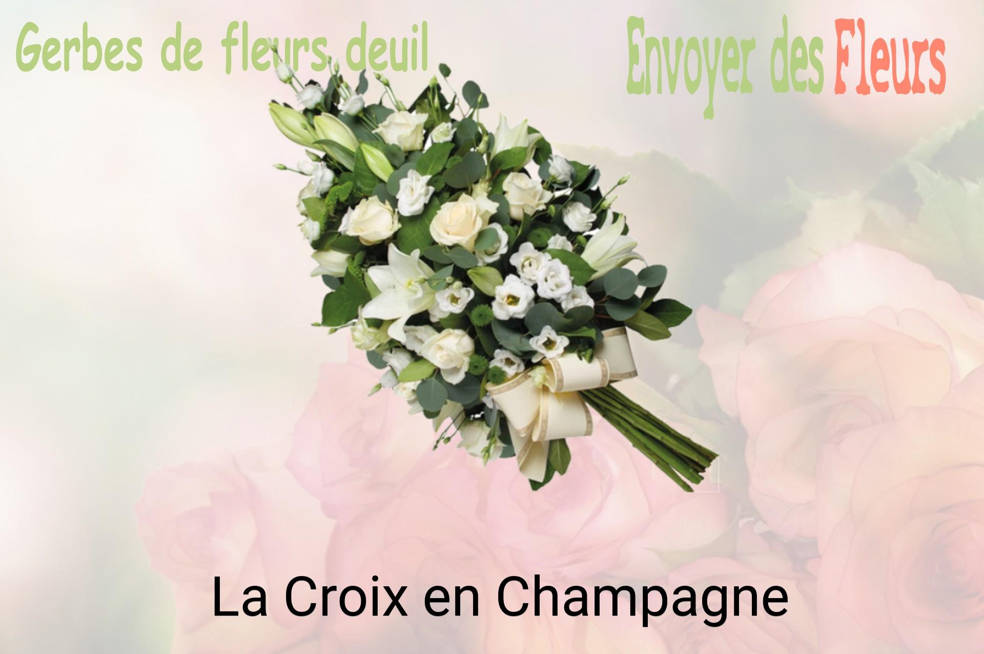 Gerbe de fleurs de deuil livrée à La Croix-en-Champagne